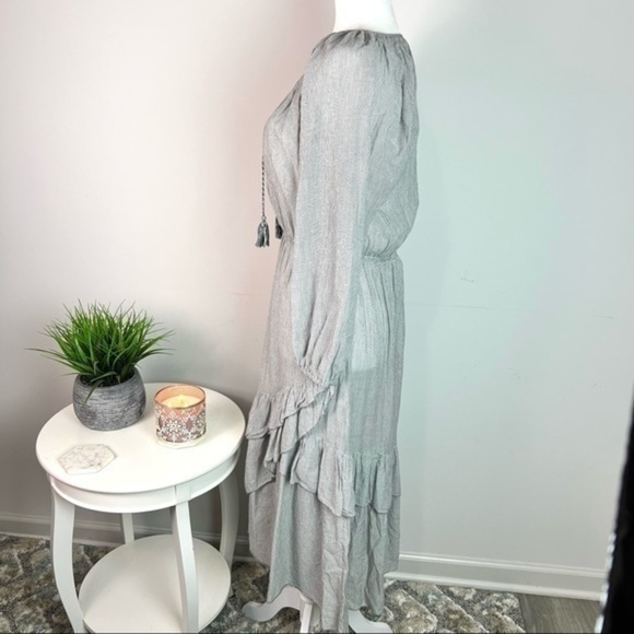 Ulla Johnson Womens Grey Poplin Midi Flare Dress size medium - Picture 5 of 13